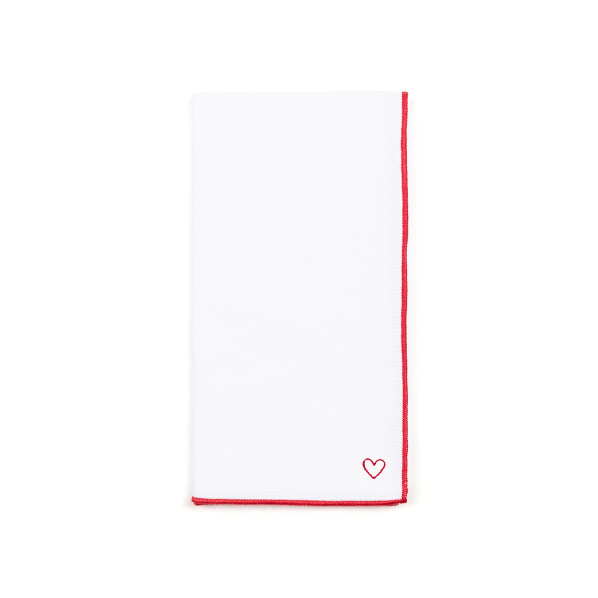 White Nazaré napkins with heart embroidery