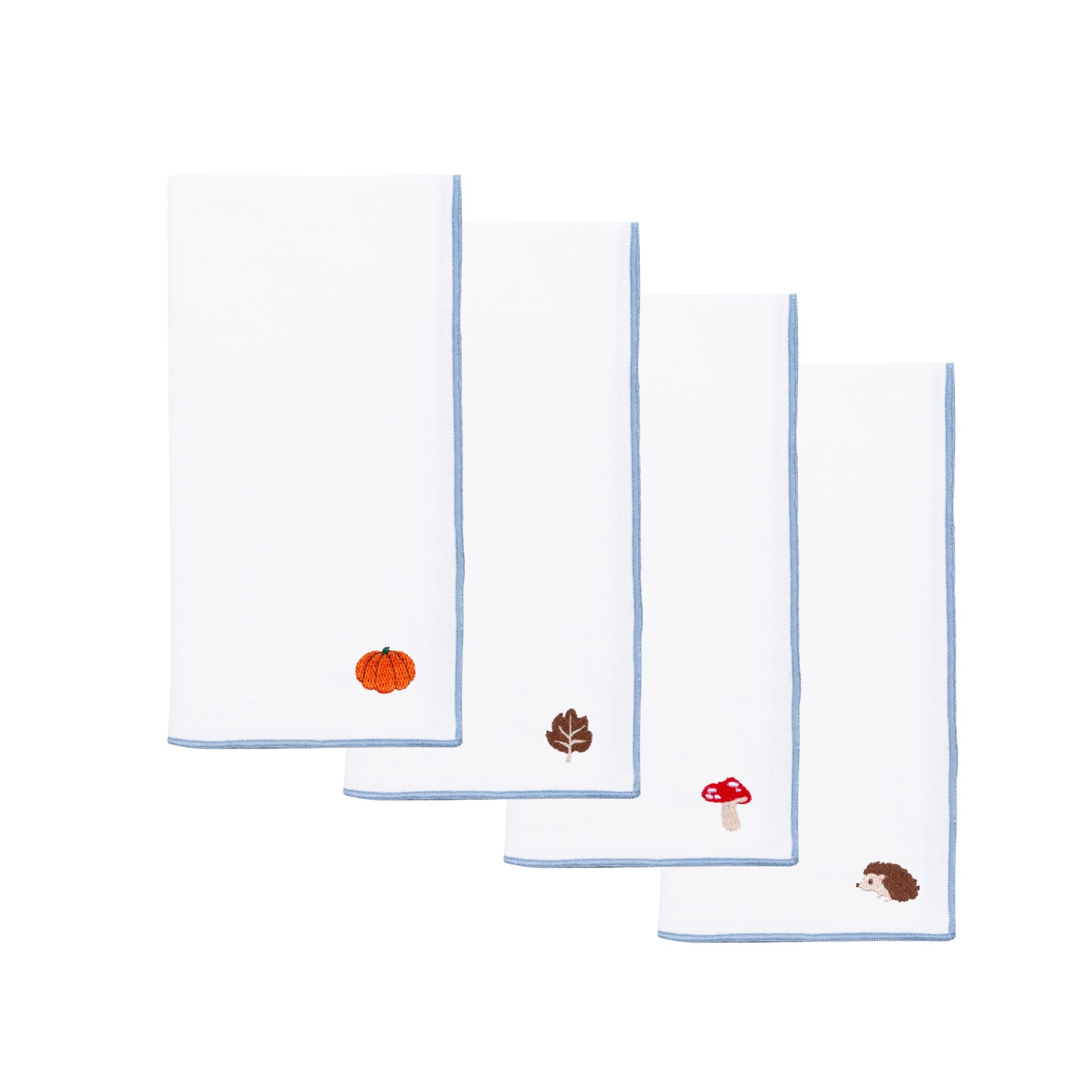 White Nazaré napkins with autumn embroidery - Torres Novas