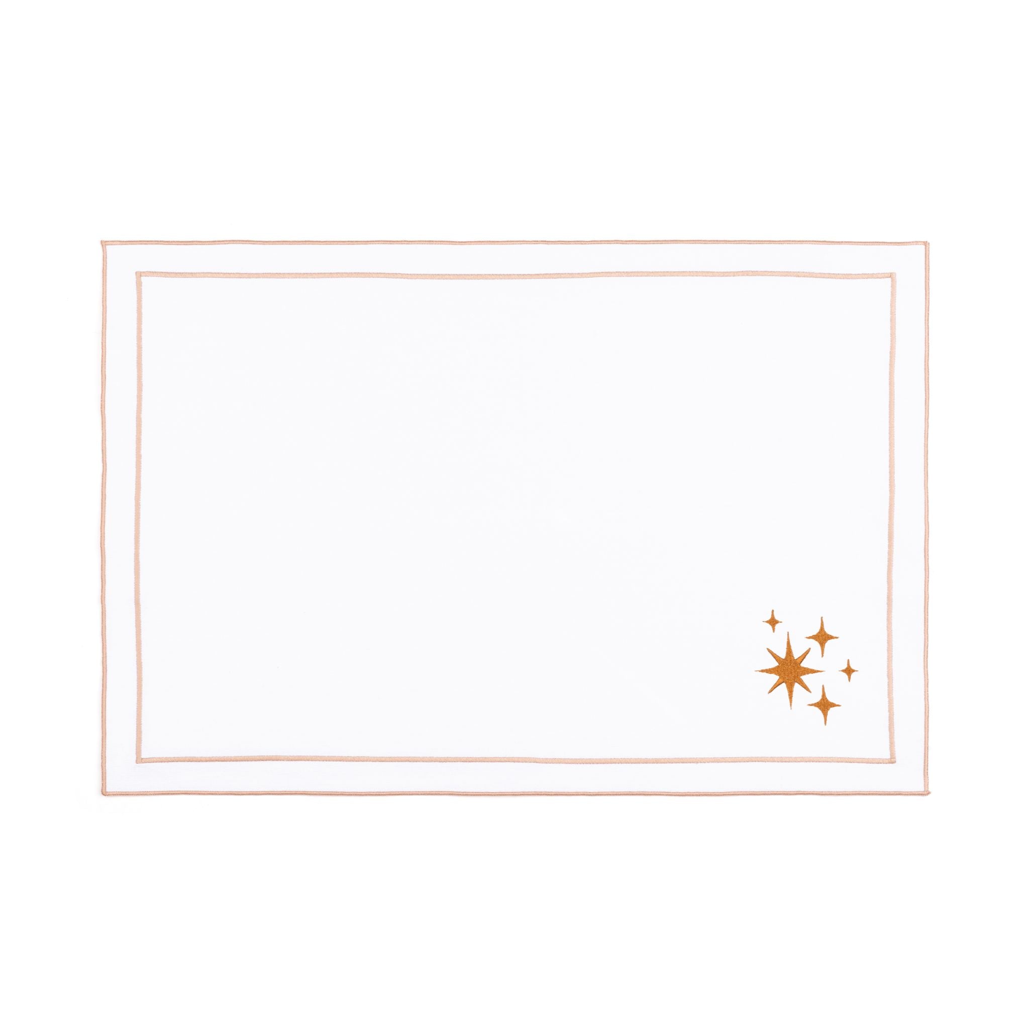 Nazaré white cotton table linen with embroidered stars - Torres Novas