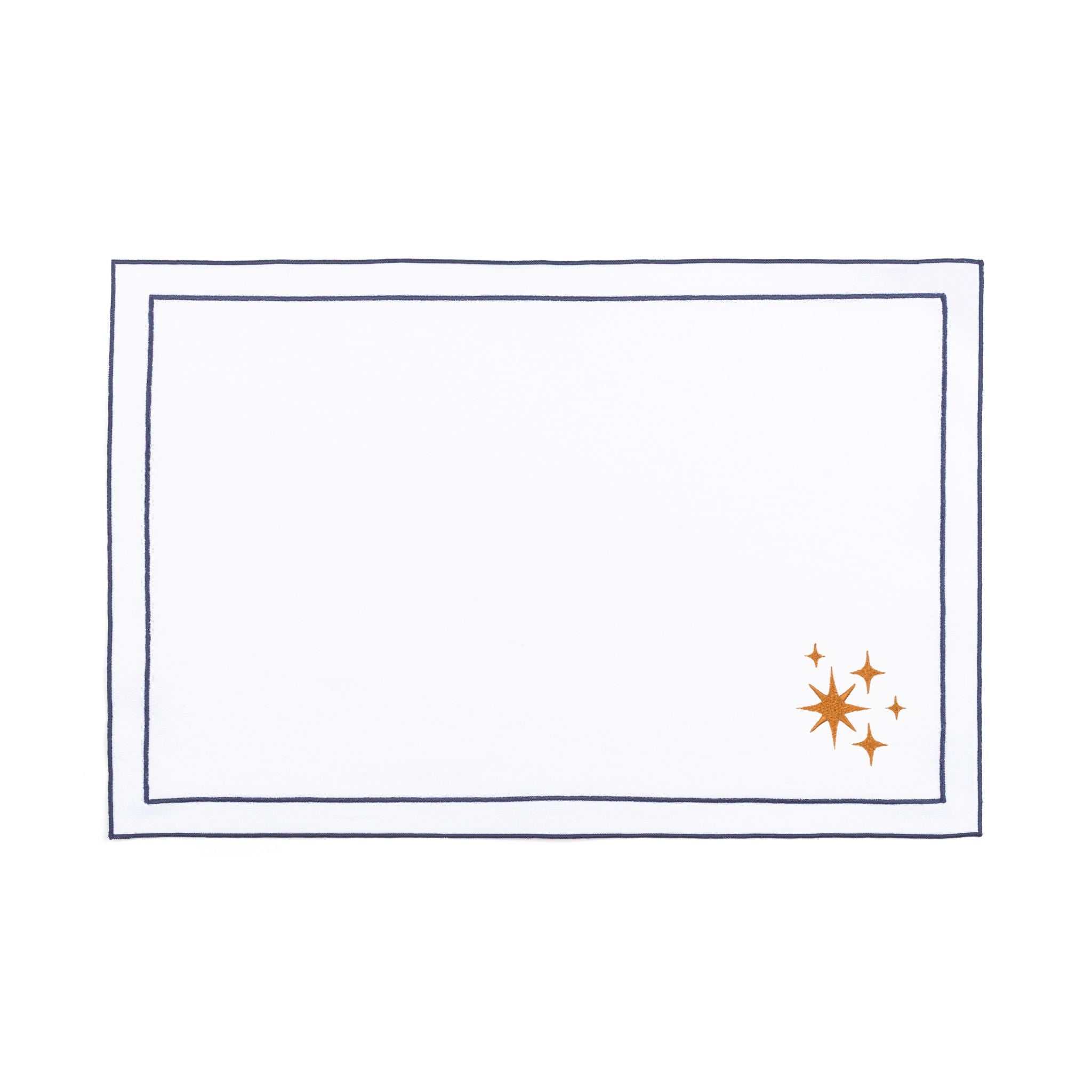 Nazaré white cotton table linen with embroidered stars - Torres Novas