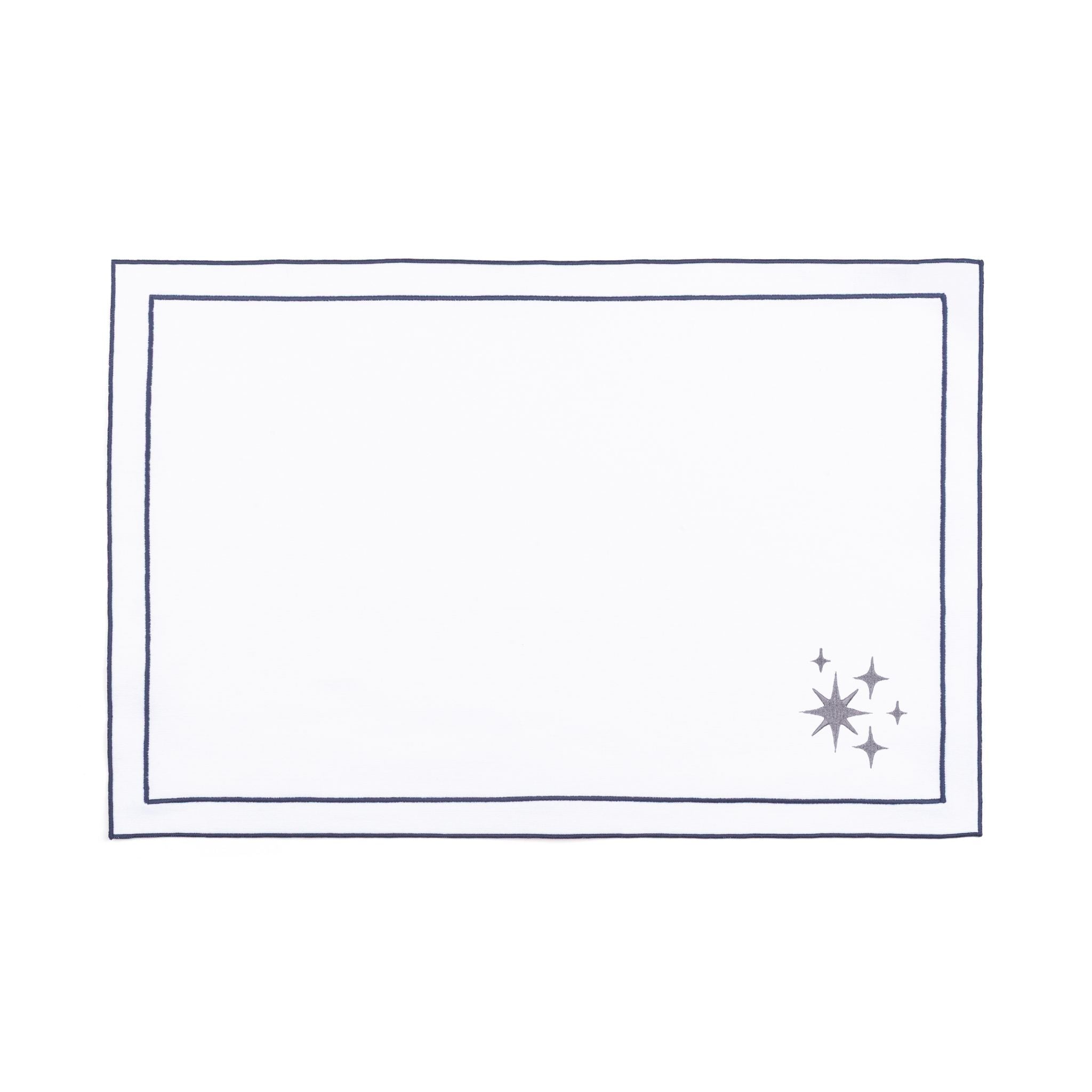 Nazaré white cotton table linen with embroidered stars - Torres Novas