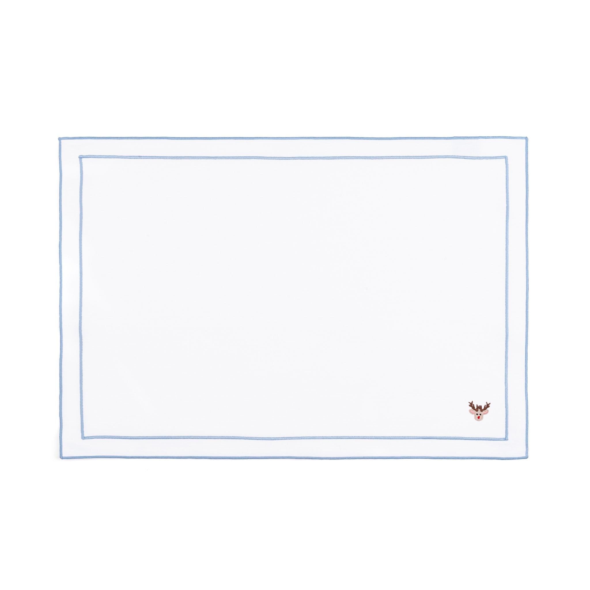Nazaré white cotton table linen with embroidered small Christmas motifs - Torres Novas