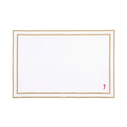 Nazaré white cotton table linen with embroidered small Christmas motifs