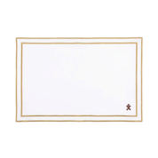 Nazaré white cotton table linen with embroidered small Christmas motifs