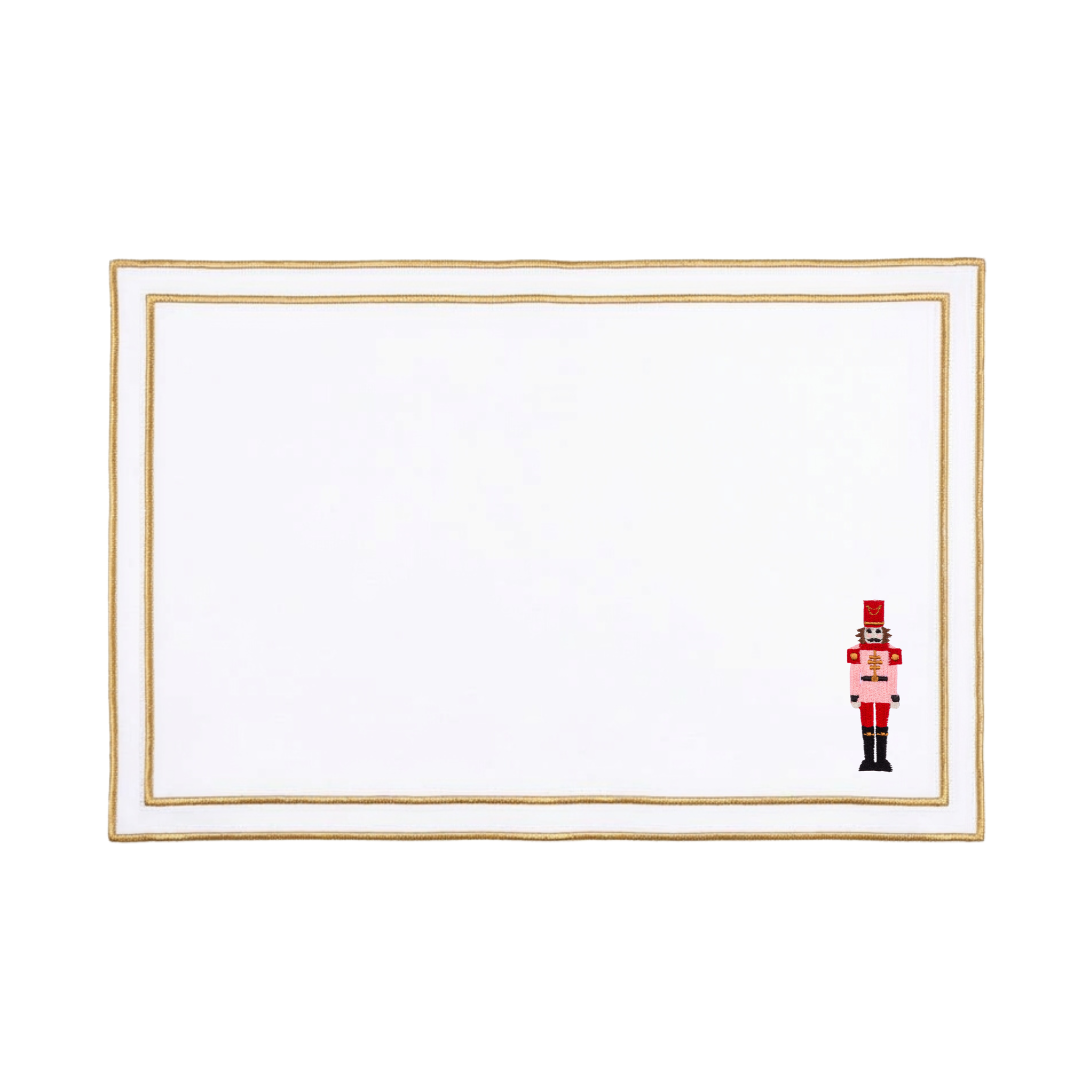 Nazaré white cotton table linen with embroidered nutcrackers