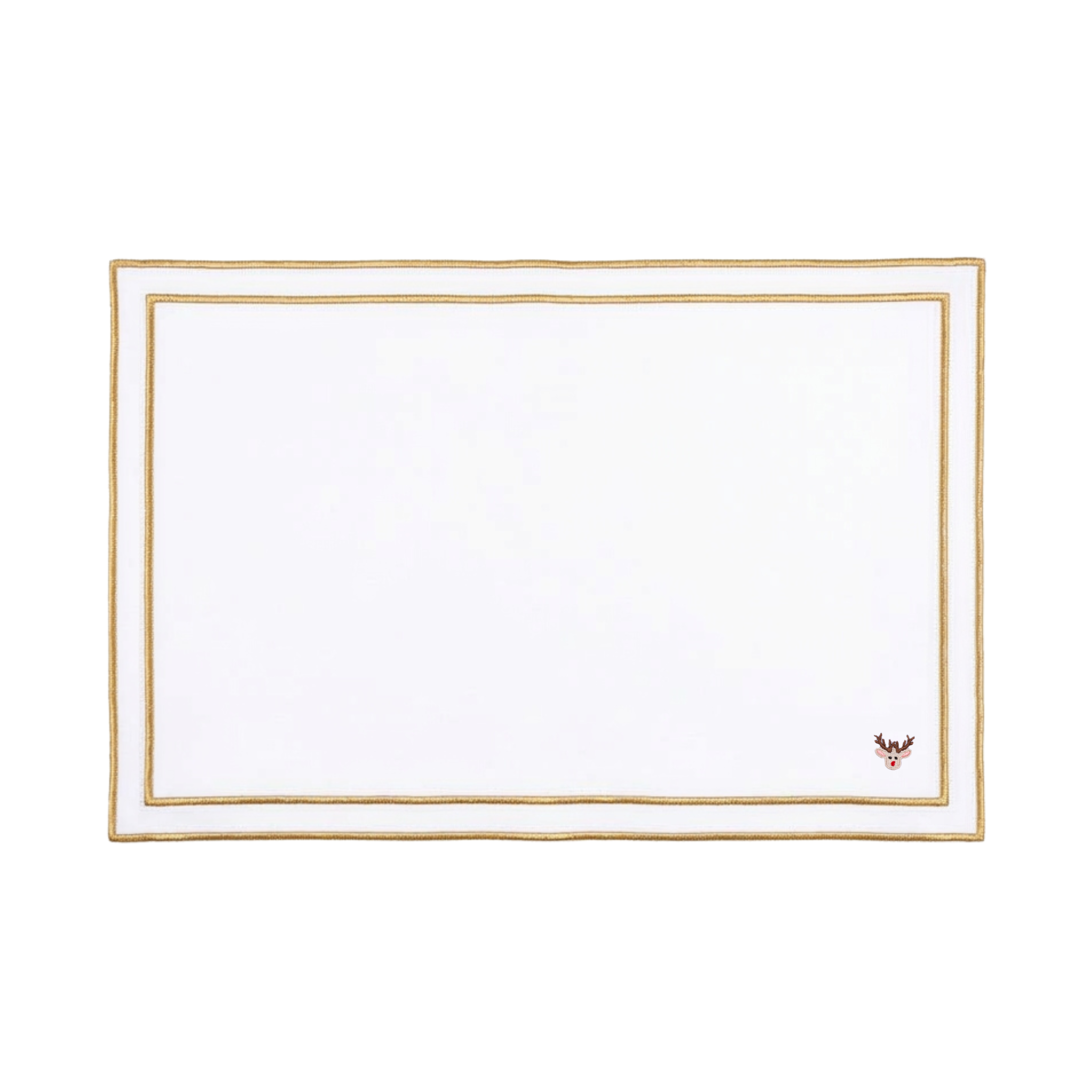 Nazaré white cotton table linen with embroidered small Christmas motifs