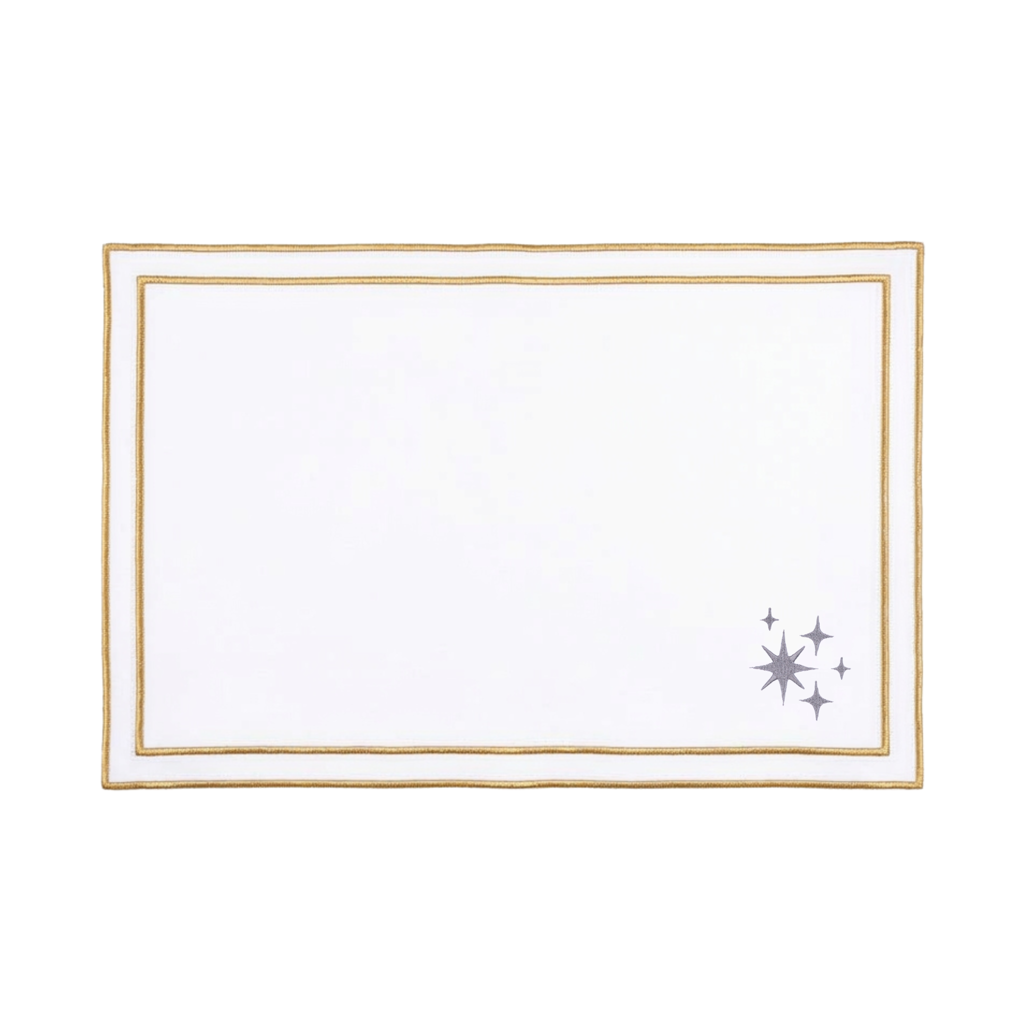 Nazaré white cotton table linen with embroidered stars