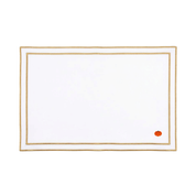Nazaré white cotton table linen with embroidered autumn motifs