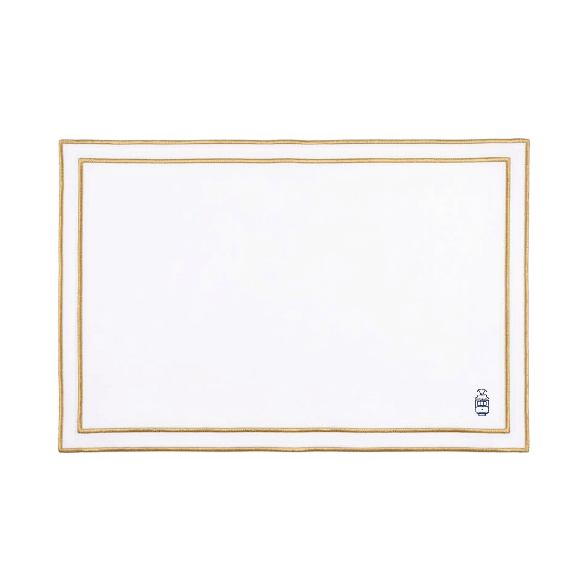 Nazaré white cotton table linen with embroidered Portugal-inspired motifs