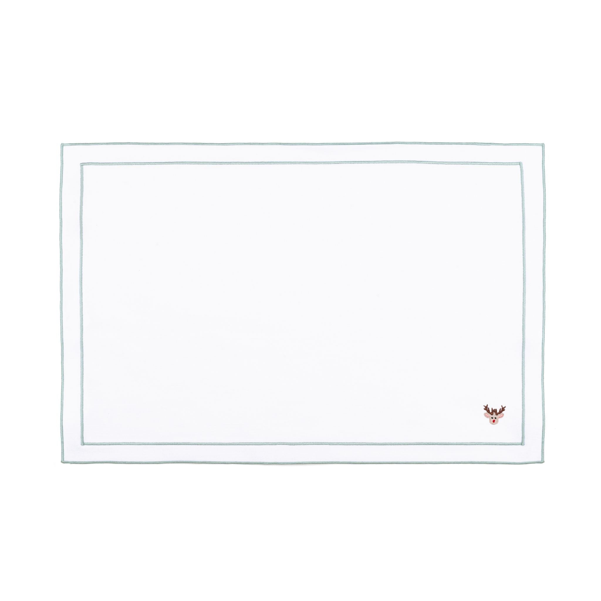 Nazaré white cotton table linen with embroidered small Christmas motifs - Torres Novas