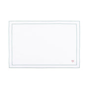 Nazaré white cotton table linen with embroidered hearts