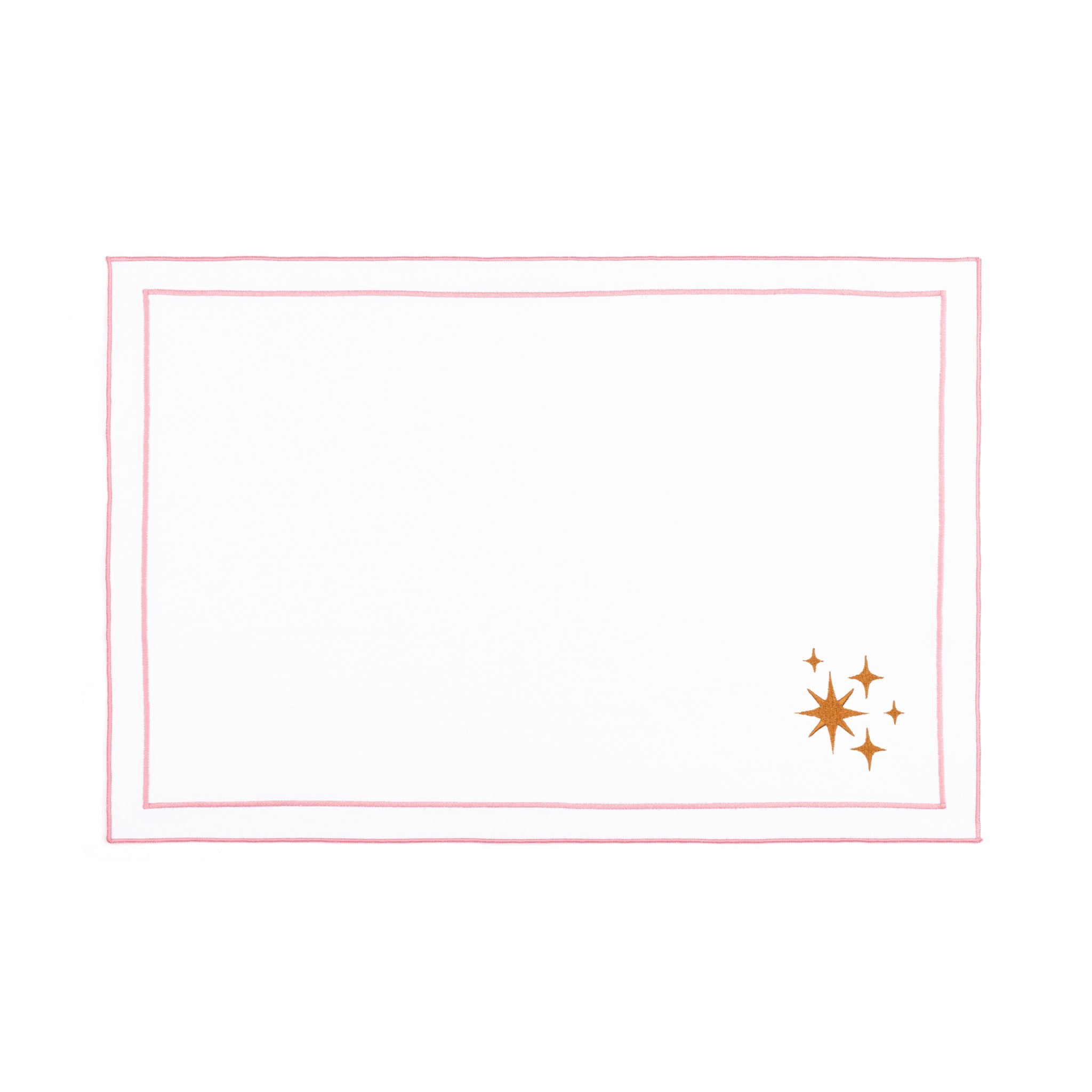 Nazaré white cotton table linen with embroidered stars - Torres Novas