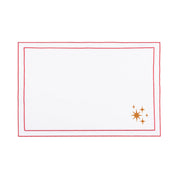 Nazaré white cotton table linen with embroidered small Christmas motifs - Torres Novas