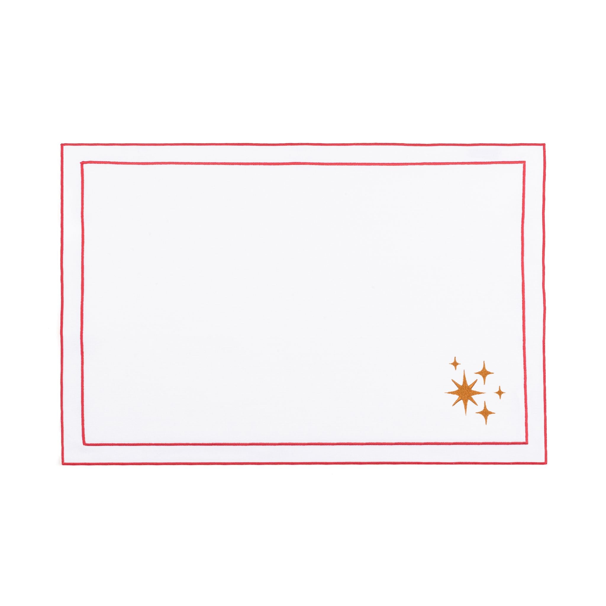 Nazaré white cotton table linen with embroidered small Christmas motifs - Torres Novas