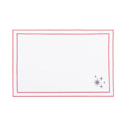 Nazaré white cotton table linen with embroidered small Christmas motifs - Torres Novas