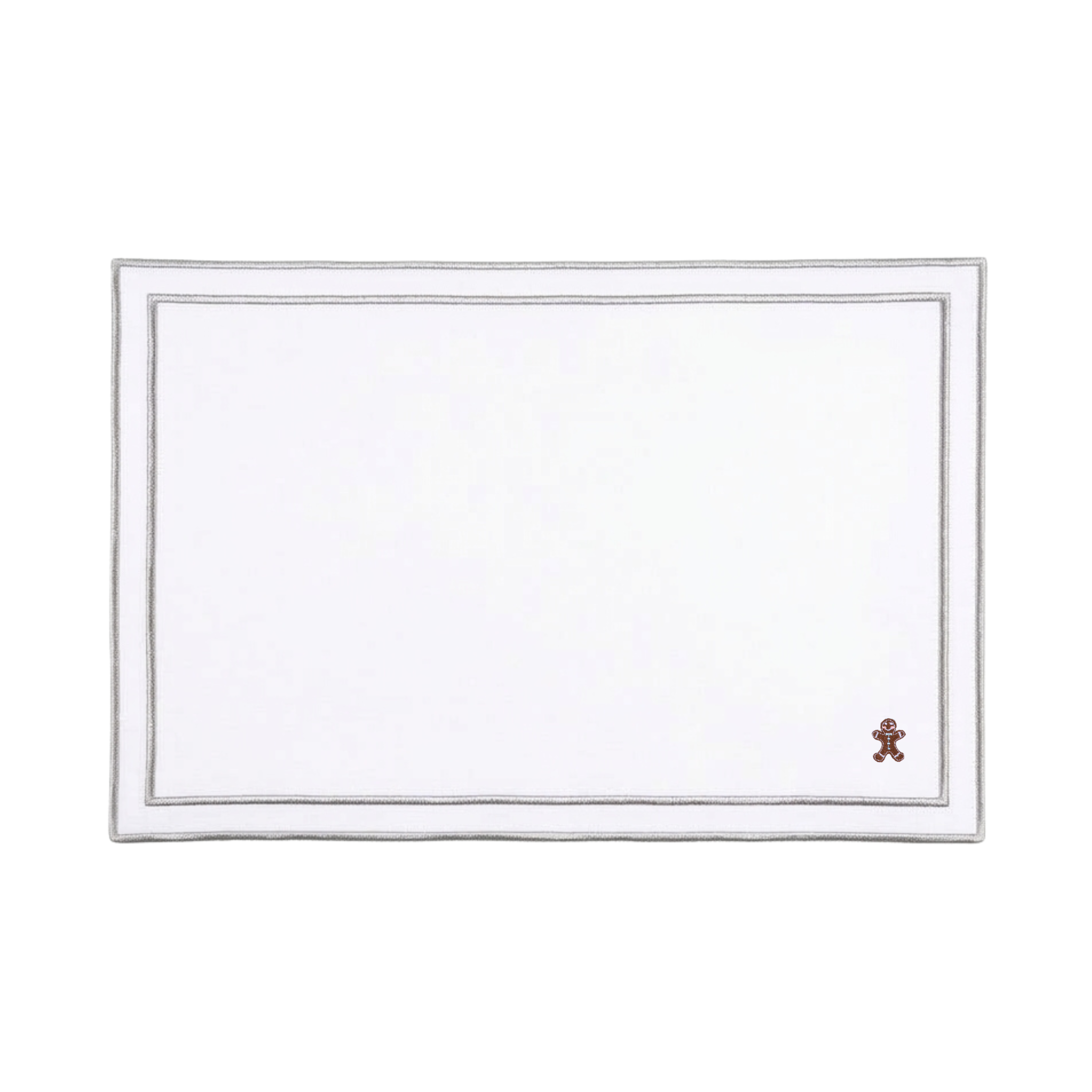 Nazaré white cotton table linen with embroidered small Christmas motifs