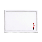 Nazaré white cotton table linen with embroidered nutcrackers