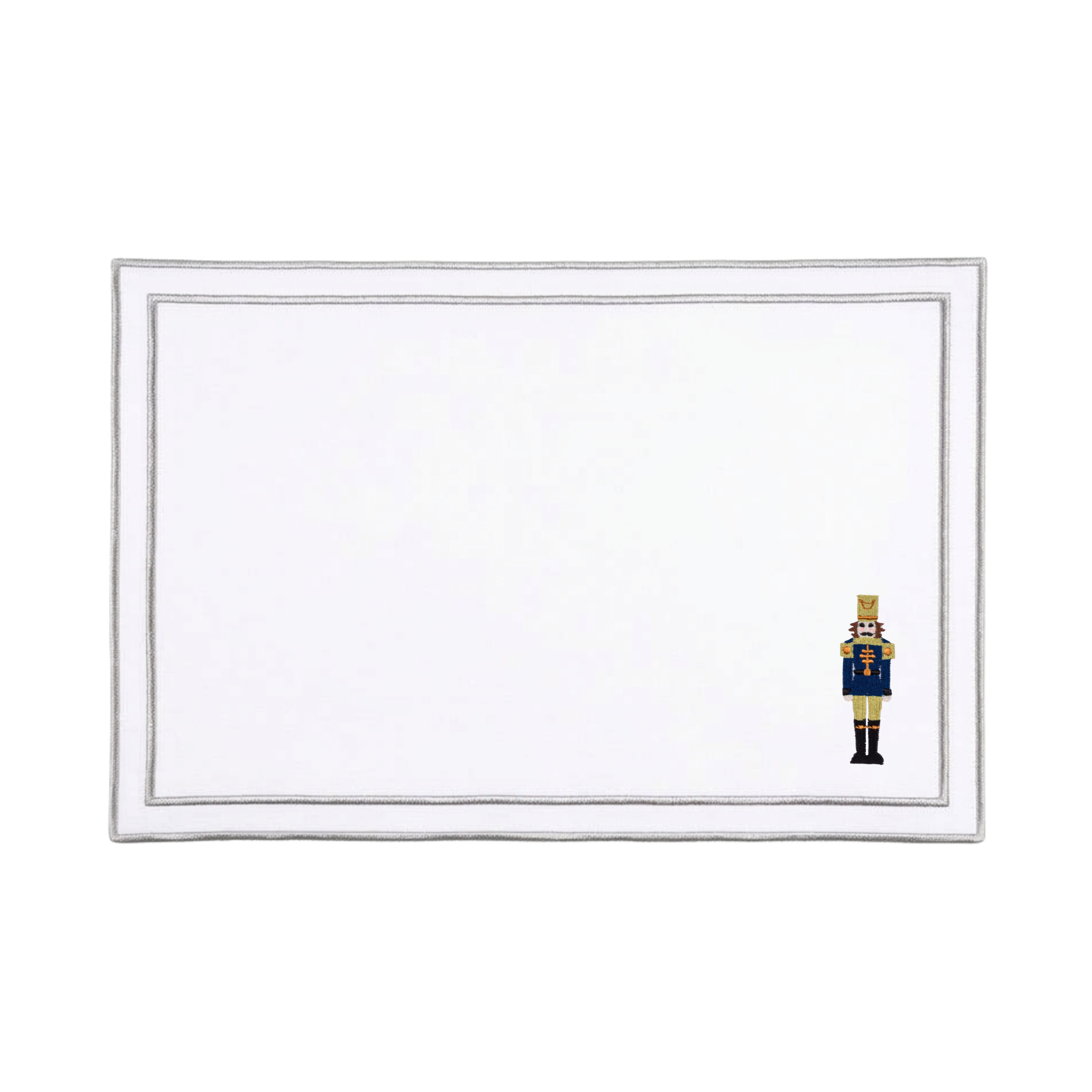 Nazaré white cotton table linen with embroidered nutcrackers
