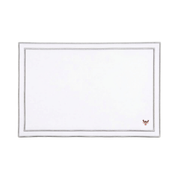Nazaré white cotton table linen with embroidered small Christmas motifs