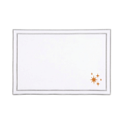 Nazaré white cotton table linen with embroidered stars