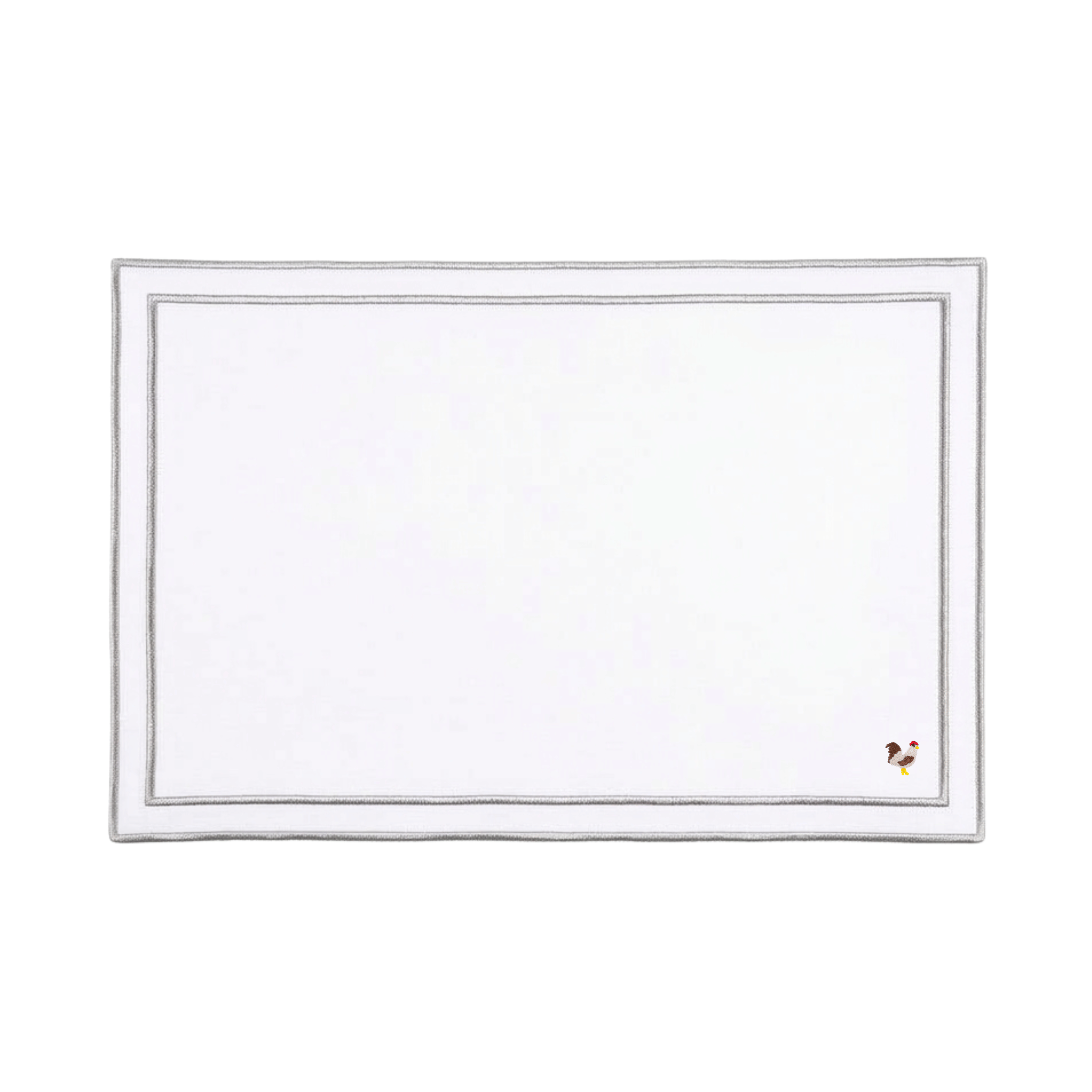 Nazaré white cotton table linen with embroidered farm animals