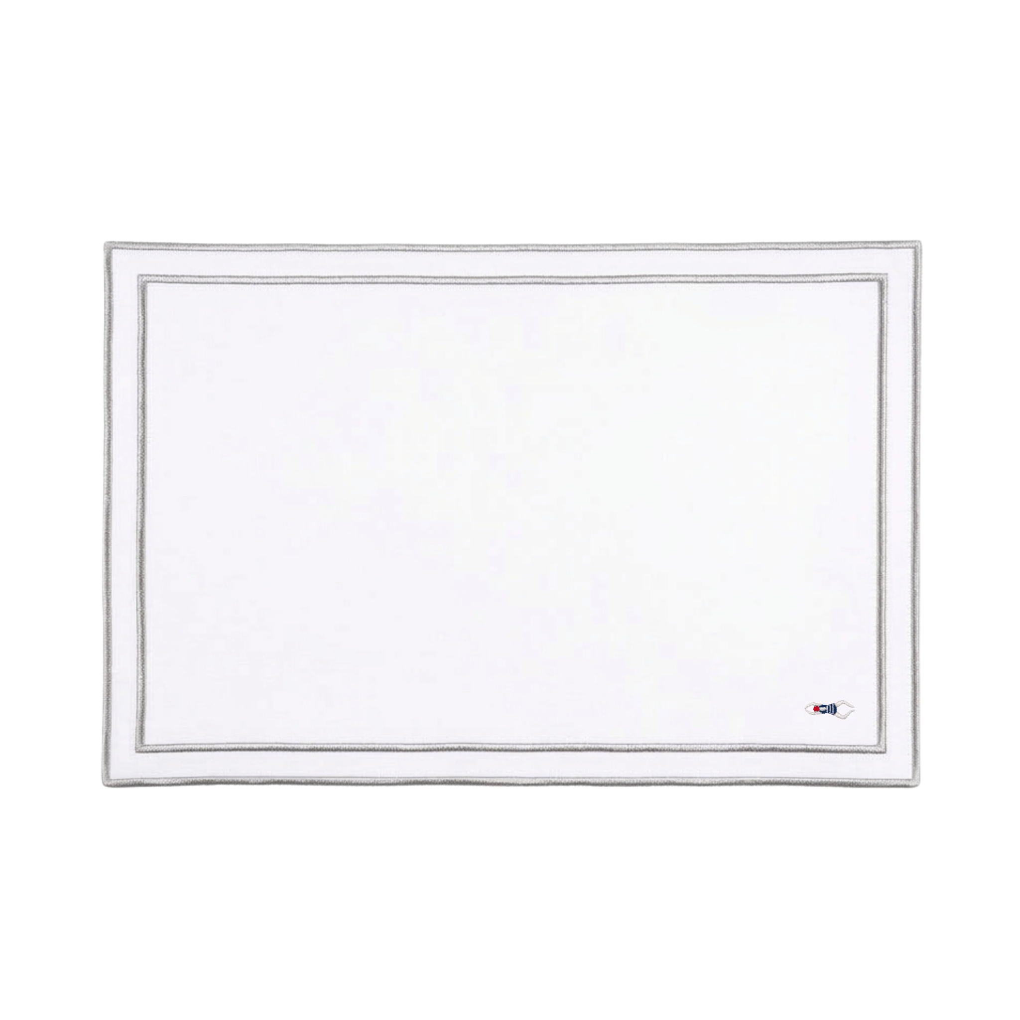 Nazaré white cotton table linen with embroidered retro sports motifs