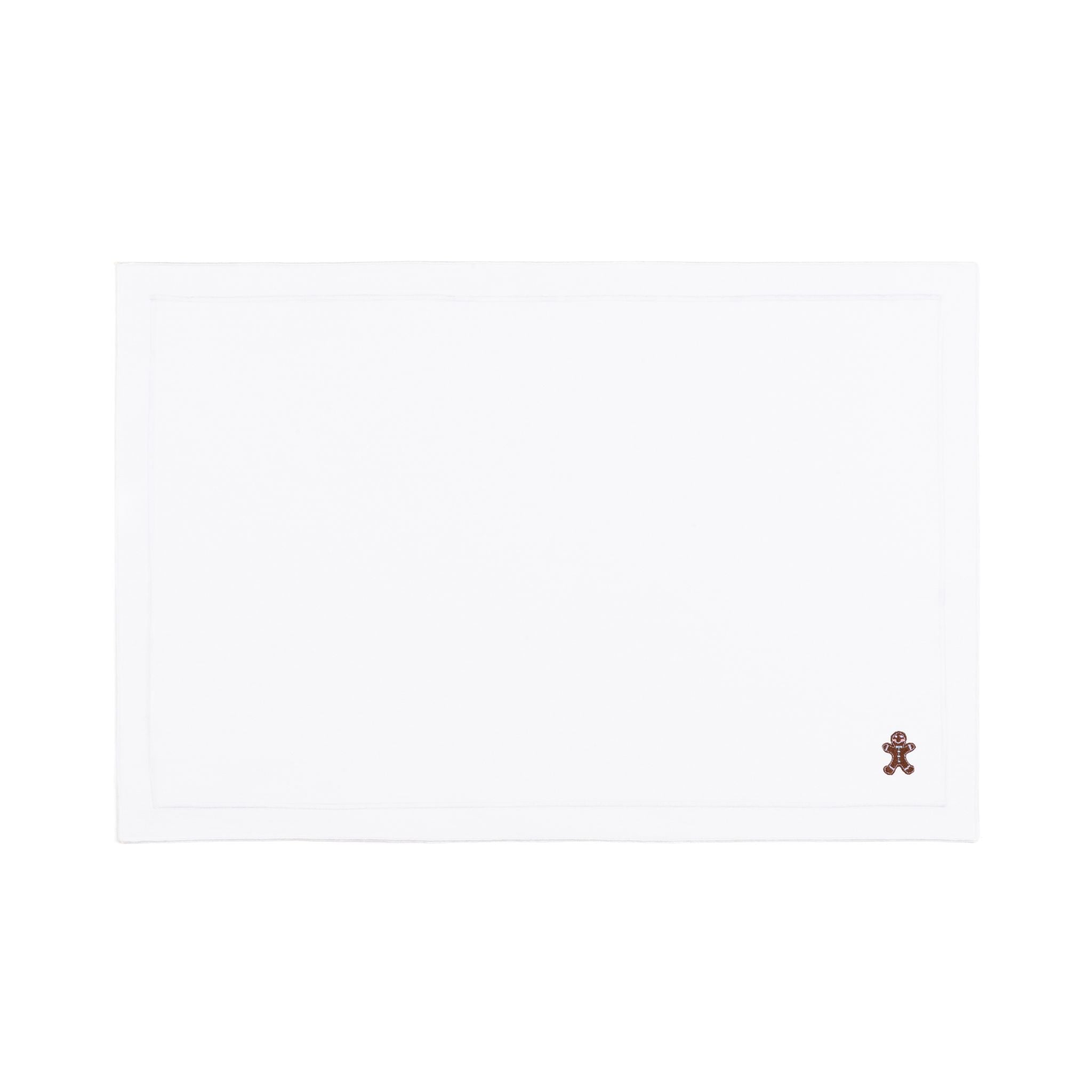 Nazaré white cotton table linen with embroidered small Christmas motifs - Torres Novas
