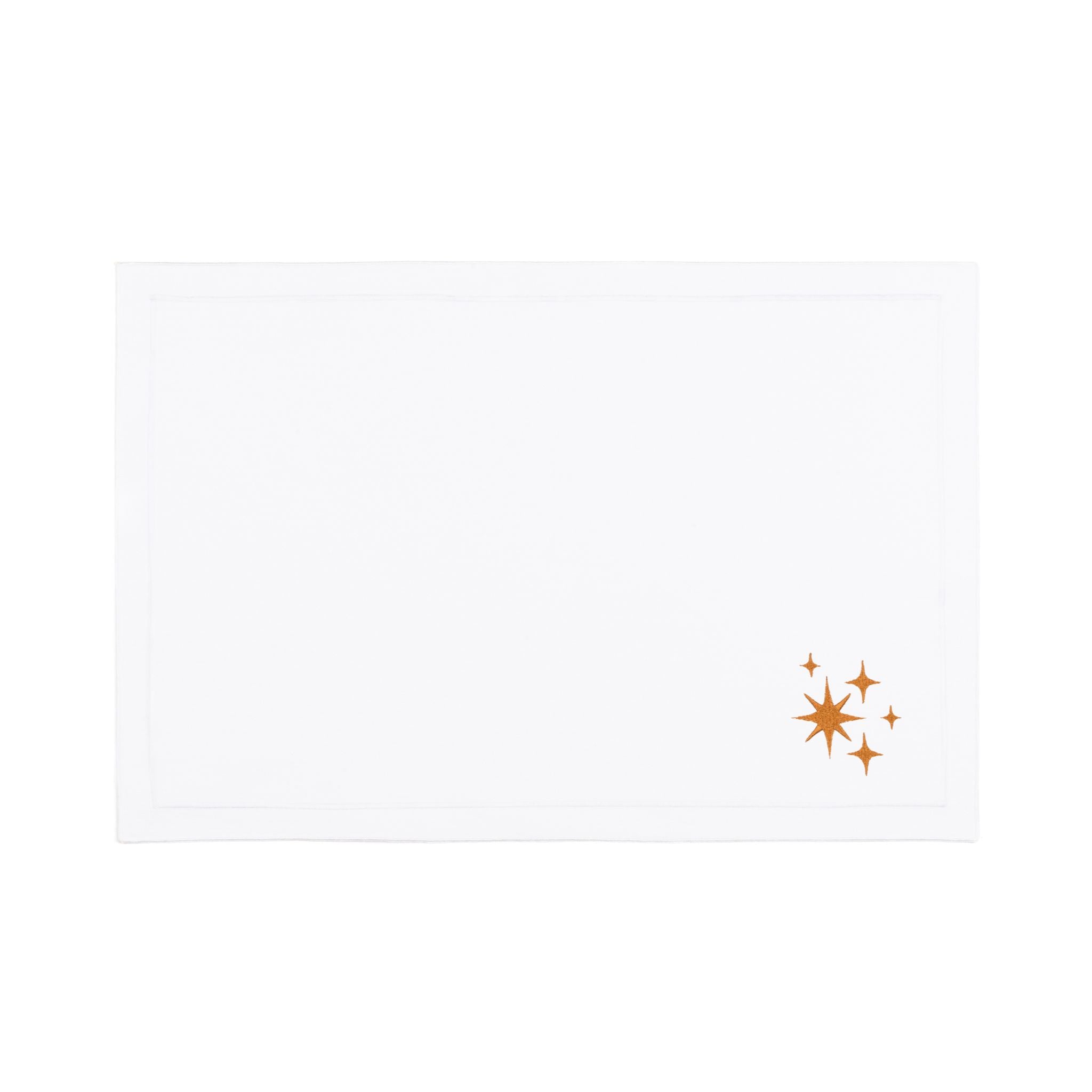 Nazaré white cotton table linen with embroidered stars - Torres Novas
