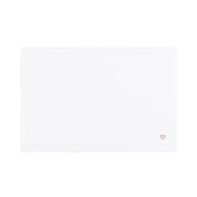 Nazaré white cotton table linen with embroidered hearts